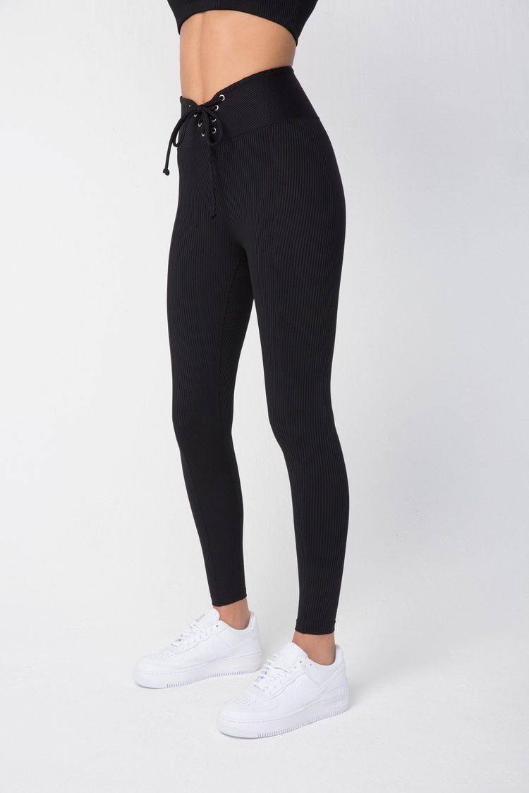 RIBBED BLACK - LEGGING