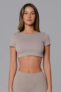 TOP MANGA CORTA BEIGE ASTRAL