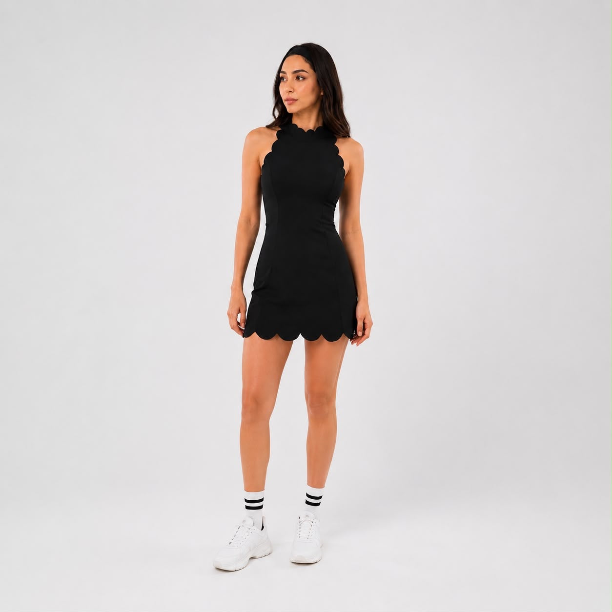 HALTER WAVES NEGRO - VESTIDO