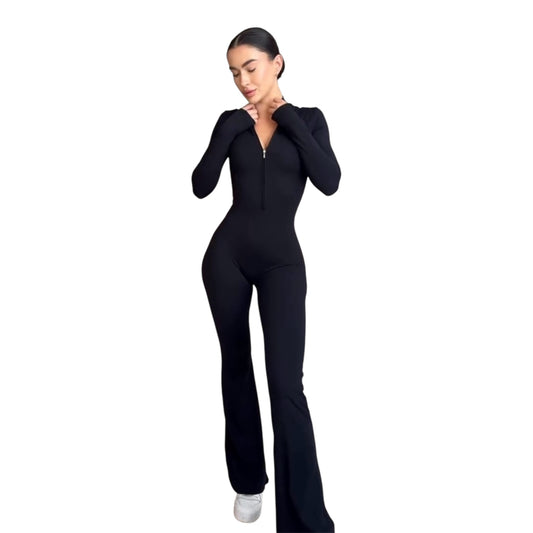 ZIP FLARE NEGRO - JUMPSUIT