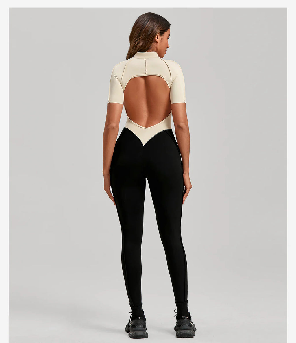 GALAXY ZIP TINY BICOLOR IVORY / JUMPSUIT