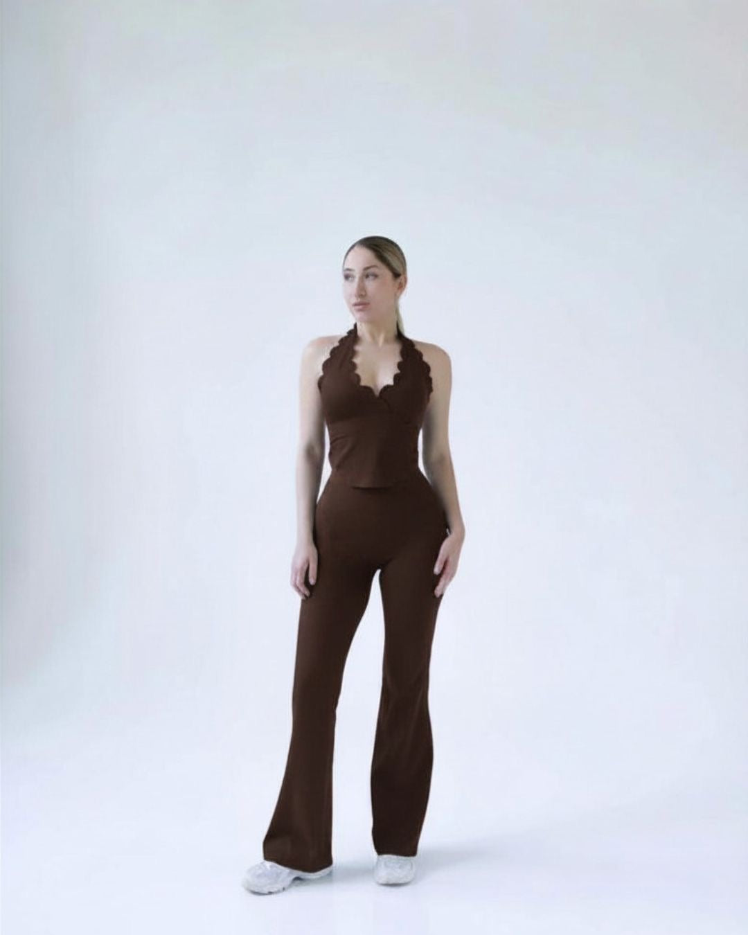 Nerea Halter Waves Flare-Cafe Chocolate