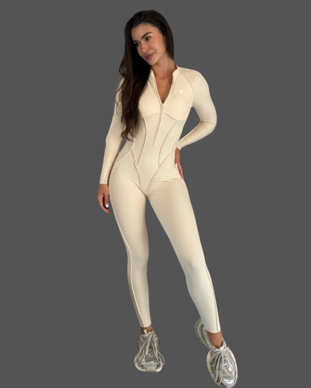 GALAXY ZIP FULL IVORY - JUMPSUIT