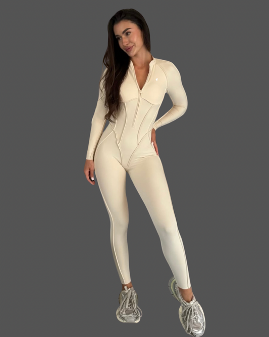 GALAXY ZIP FULL IVORY - JUMPSUIT