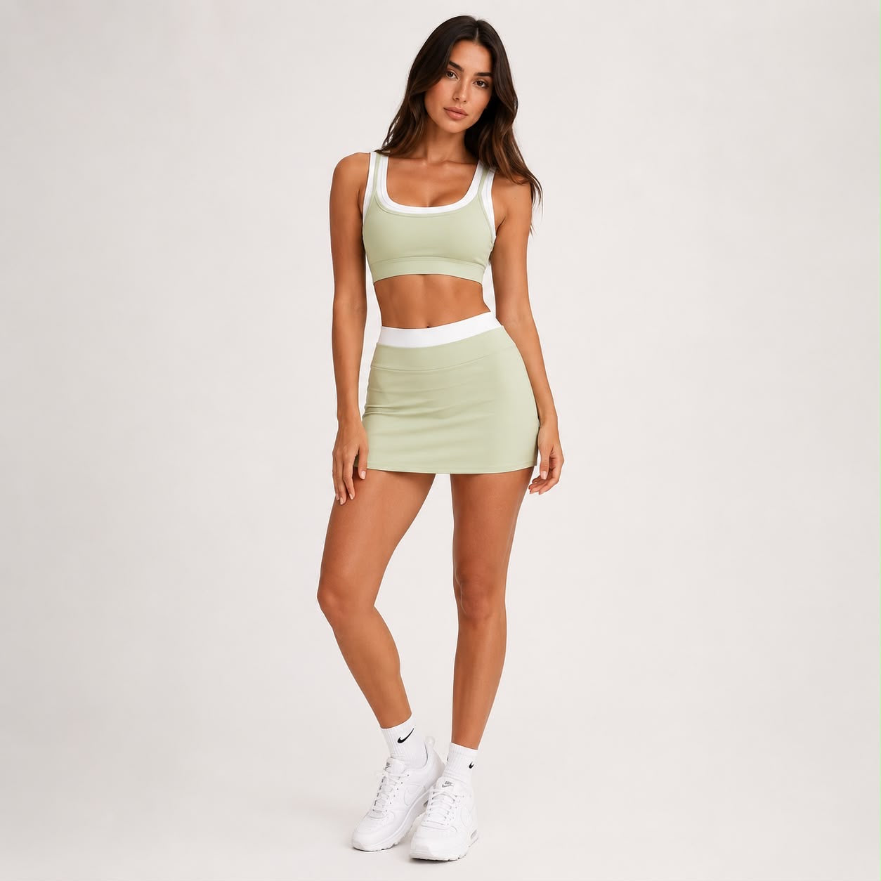 T SHIRT VERDE - SET FALDA