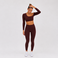 ONE SHOULDER  WAVES CHOCOLATE / SET