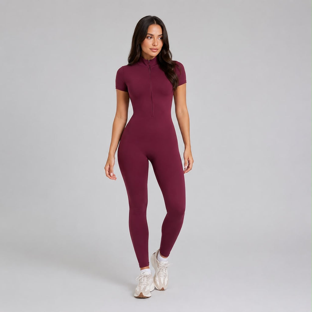 ZIP TINY MERLOT - JUMPSUIT