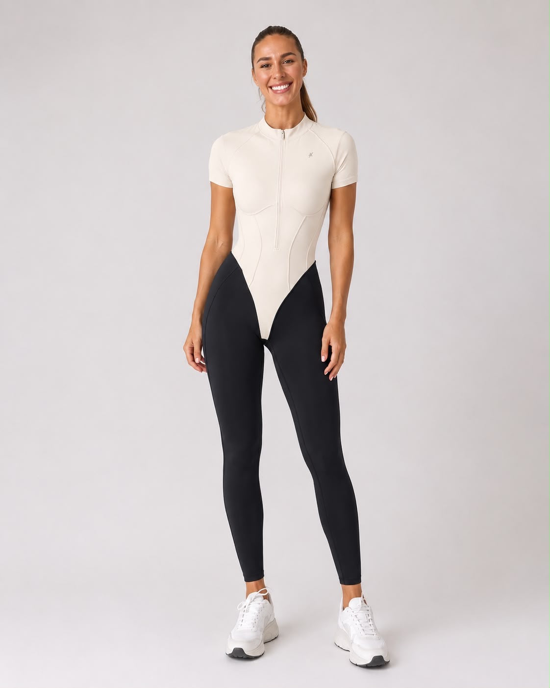 GALAXY ZIP TINY BICOLOR IVORY - JUMPSUIT