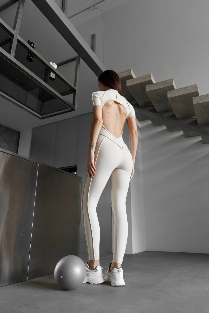 GALAXY TINY ZIP IVORY - JUMPSUIT