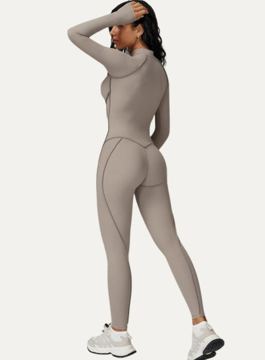 ZIP FULL GALAXY BEIGE - JUMPSUIT