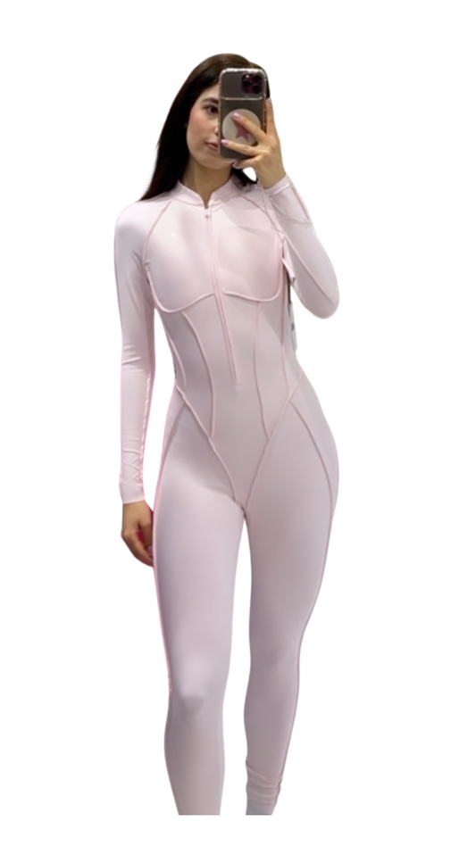 GALAXY ZIP FULL PINK - JUMPSUIT