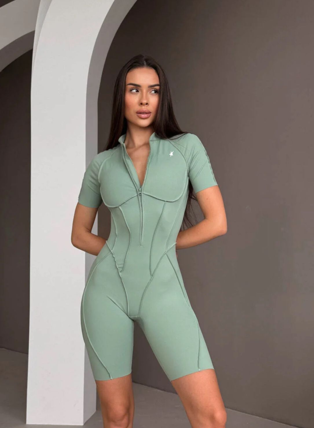 GALAXY ZIP BABY MATCHA - JUMPSUIT