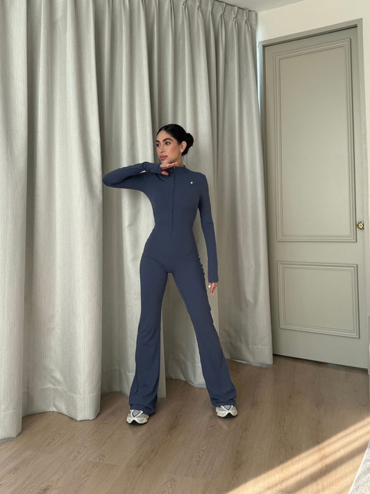 ZIP FLARE AZUL - JUMPSUIT