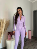 GALAXY ZIP FULL LILA - JUMPSUIT
