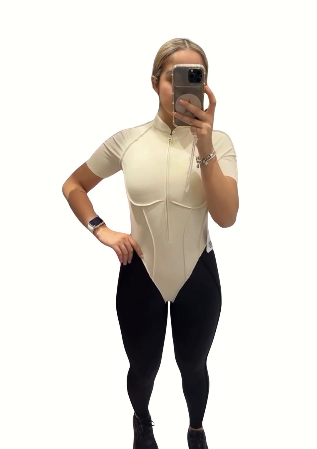 GALAXY ZIP TINY BICOLOR IVORY / JUMPSUIT