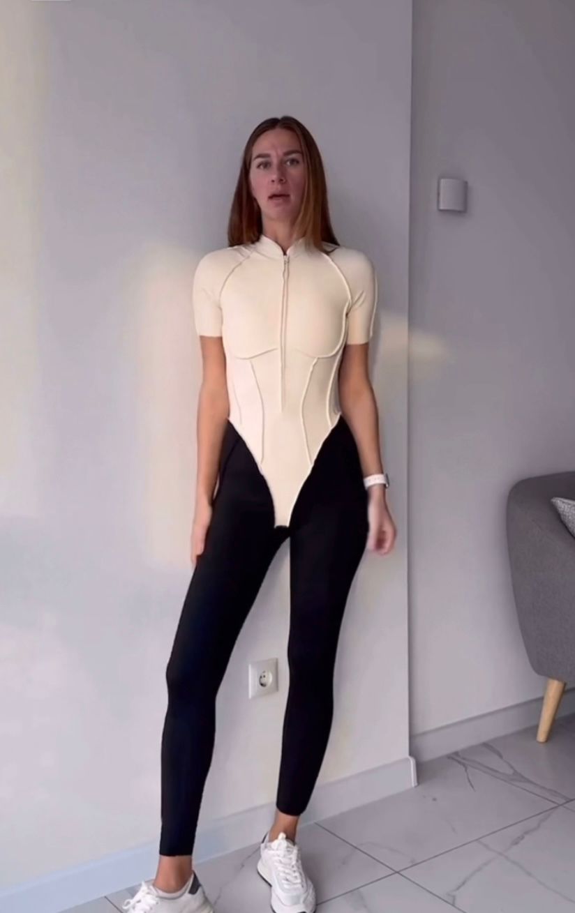 GALAXY ZIP TINY BICOLOR IVORY / JUMPSUIT