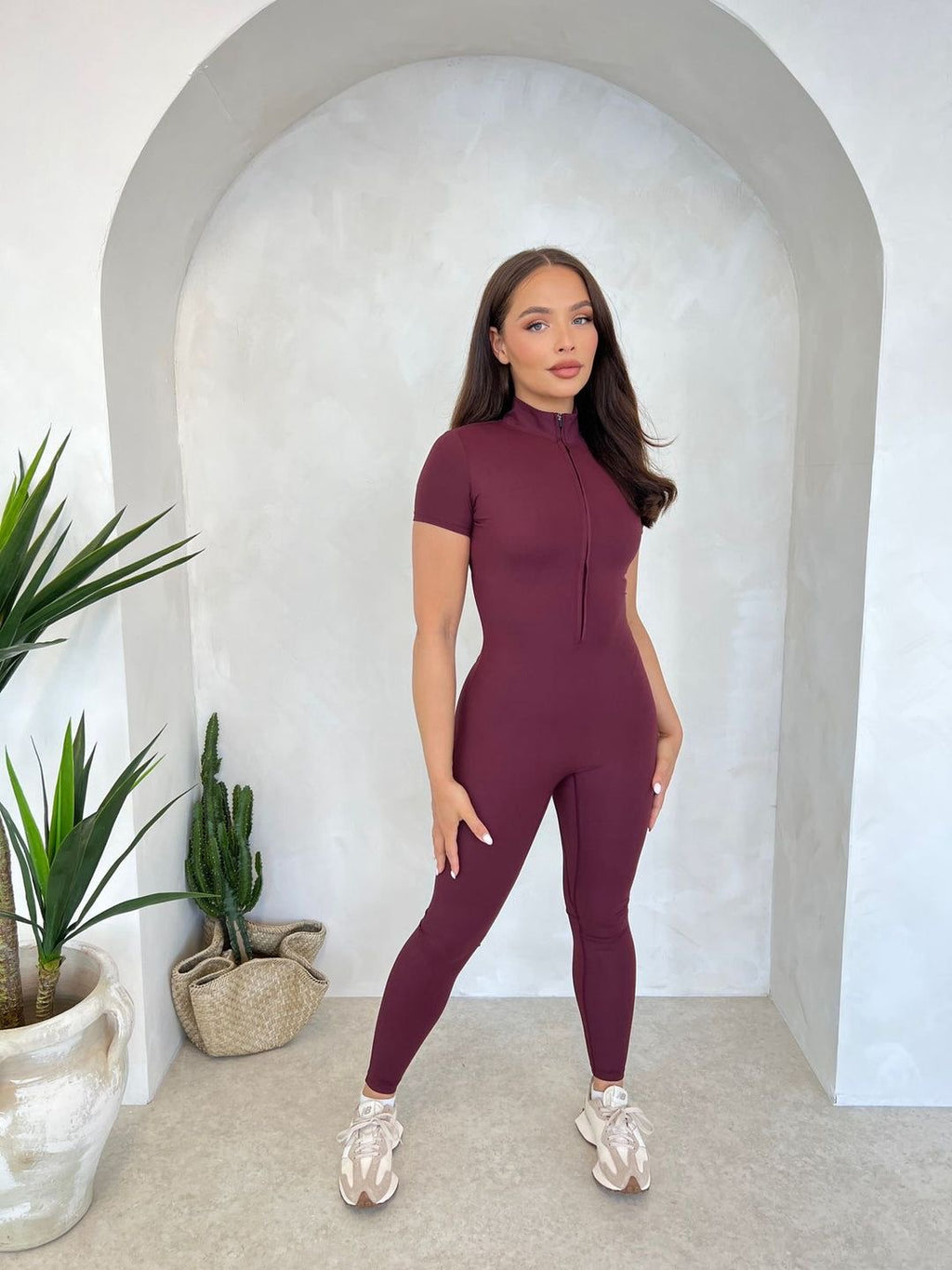 ZIP TINY MERLOT - JUMPSUIT